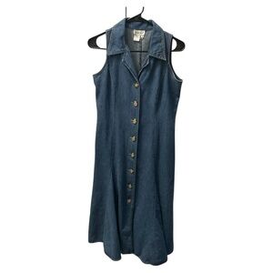 COLDWATER CREEK DENIM SLEEVELESS MAXI DRESS SIZE 6